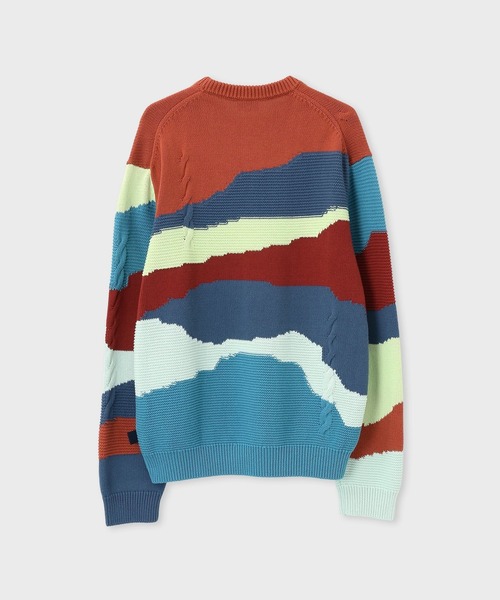 PS Paul Smith（ピーエスポールスミス）の「"Mountains" インターシャ クルーネックニット / 252405 477Z（ニット/セーター・メンズ・ブルー/オレンジ・MEDIUM/LARGE/X-LARGE）」の6枚目の写真