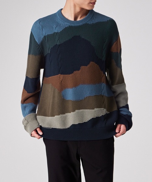 Mountains' インターシャ クルーネックニット / 252405 477Z（ニット