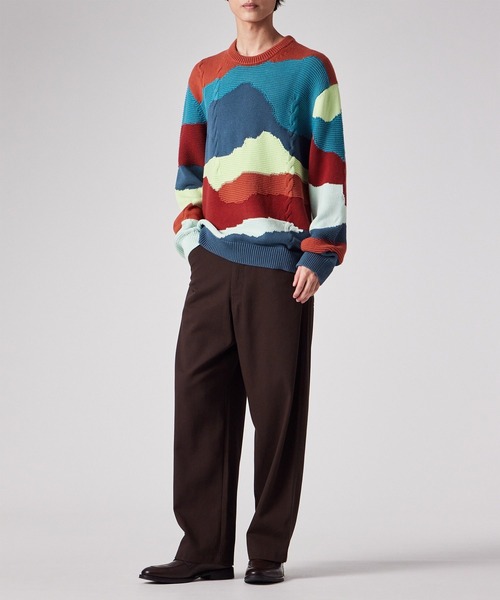 PS Paul Smith（ピーエスポールスミス）の「"Mountains" インターシャ クルーネックニット / 252405 477Z（ニット/セーター・メンズ・ブルー/オレンジ・MEDIUM/LARGE/X-LARGE）」の11枚目の写真