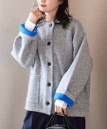 ダブルフェイス アウターライクニットカーディガン