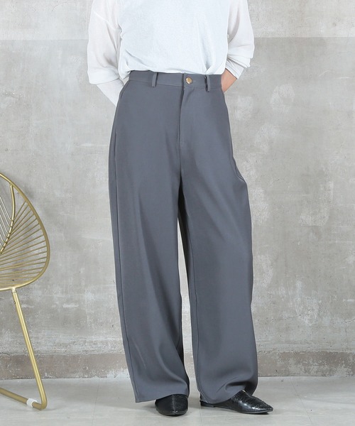 CLOVER DEPOT(クローバーデポ)の「カーブデザインハイウエストパンツ(CLOVER DEPOT)(その他パンツ・レディース・ブラウン/チャコール/ブラック・M/L)」の2枚目の写真
