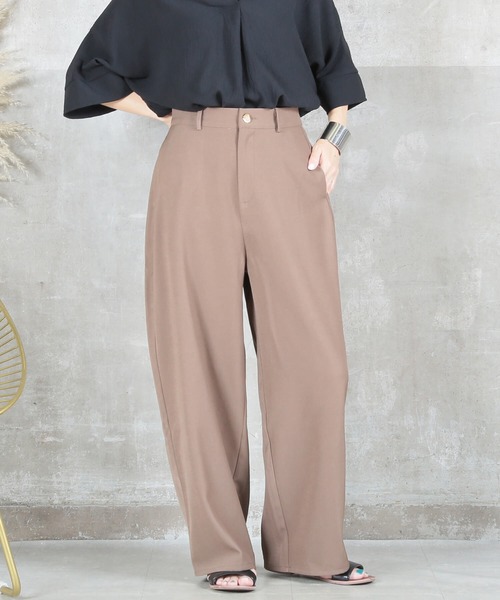 CLOVER DEPOT(クローバーデポ)の「カーブデザインハイウエストパンツ(CLOVER DEPOT)(その他パンツ・レディース・ブラウン/チャコール/ブラック・M/L)」の12枚目の写真