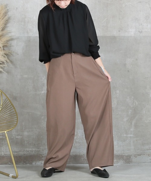 CLOVER DEPOT(クローバーデポ)の「カーブデザインハイウエストパンツ(CLOVER DEPOT)(その他パンツ・レディース・ブラウン/チャコール/ブラック・M/L)」の14枚目の写真