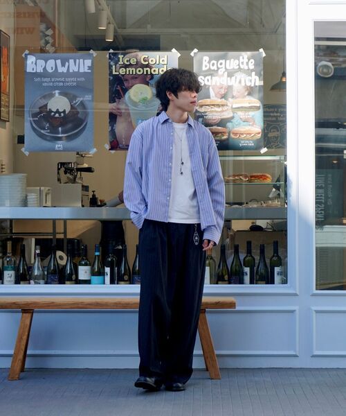 BER DE NOIR(ベールドノワール)の「スリーピンタックワイドストライプスラックス(グレー)(その他パンツ・メンズ・その他・MEDIUM/LARGE)」の7枚目の写真