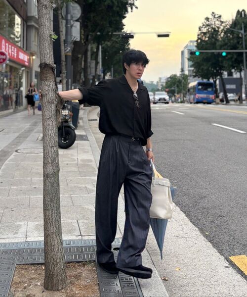 BER DE NOIR(ベールドノワール)の「スリーピンタックワイドストライプスラックス(グレー)(その他パンツ・メンズ・その他・MEDIUM/LARGE)」の10枚目の写真