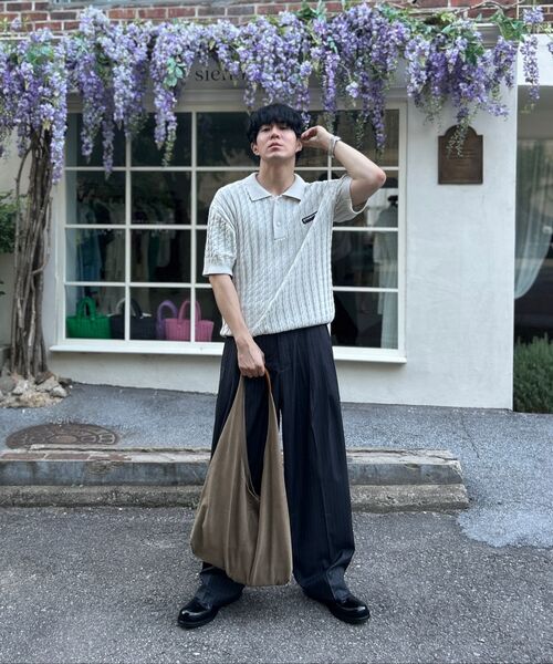 BER DE NOIR(ベールドノワール)の「スリーピンタックワイドストライプスラックス(グレー)(その他パンツ・メンズ・その他・MEDIUM/LARGE)」の4枚目の写真