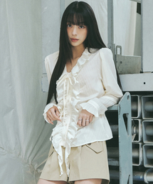 VINTAGE RUFFLE BLOUSE_IVORY
