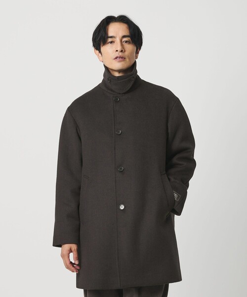 120S メルトン チェック バルカラーコート（チェスターコート