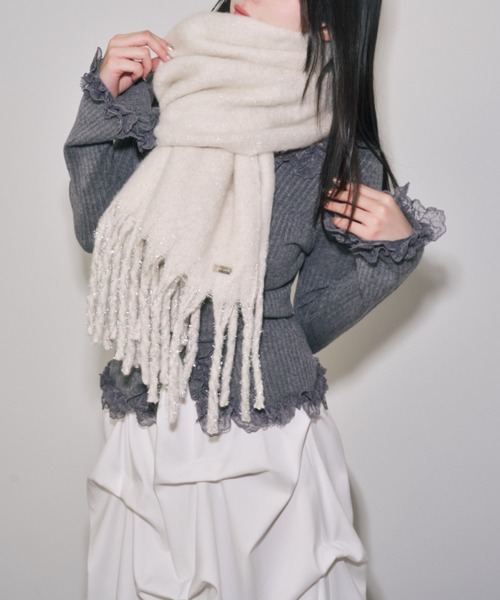 グリッターラメボリュームマフラー（マフラー）｜mellowneon