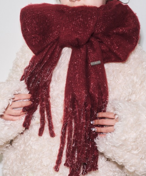 mellowneon（メロウネオン）の「グリッターラメボリュームマフラー（マフラー・レディース・ピンク/グレー/ブルー/アイボリー/ブラック/ブラウン/ボルドー・FREE）」の7枚目の写真