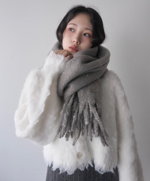 グリッターラメボリュームマフラー（マフラー）｜mellowneon