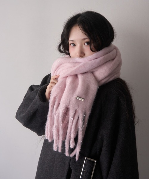 グリッターラメボリュームマフラー（マフラー）｜mellowneon