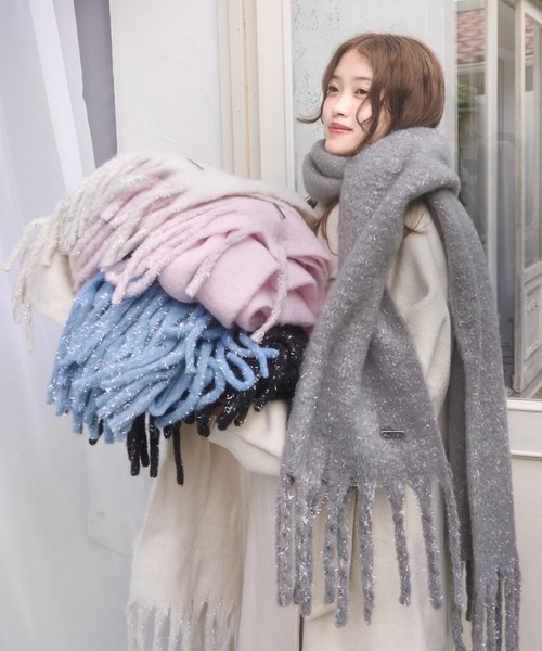 グリッターラメボリュームマフラー（マフラー）｜mellowneon