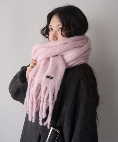 グリッターラメボリュームマフラー（マフラー）｜mellowneon