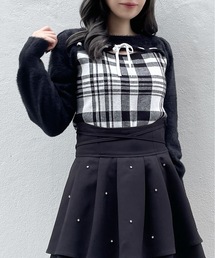 abc une face（アーベーセーアンフェイス）の「フロントアキリボンニット（ニット/セーター）」