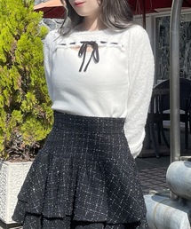 abc une face（アーベーセーアンフェイス）の「フロントアキリボンニット（ニット/セーター）」