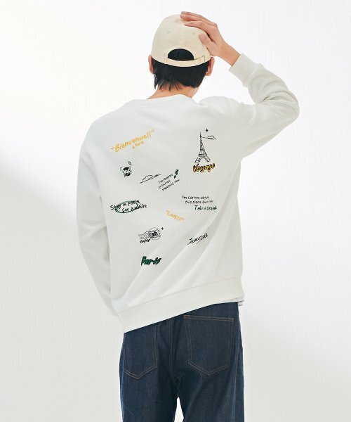 CHASECULT(チェイスカルト)の「共用バックプリントアートワークスウェットシャツ-DARU5114B01(スウェット・メンズ・ホワイト・90/100/95/105)」の4枚目の写真