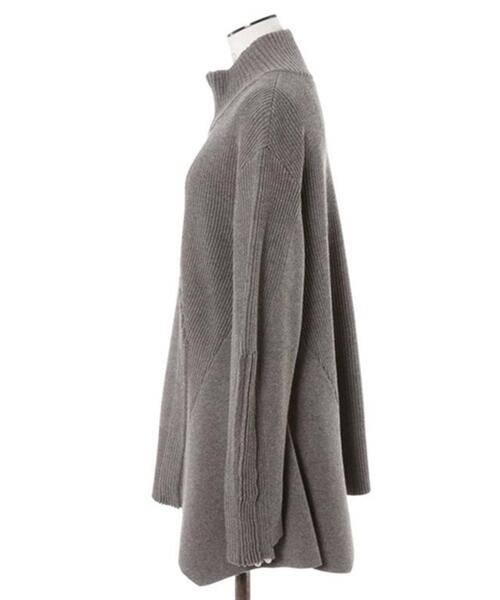 UN3D.(アンスリード)の「UN3D./アンスリード/PIN TUCK HALF ZIP TOP/ピンタックハーフジップトップ(ニット/セーター・レディース・ブラック/グレー・36)」の4枚目の写真