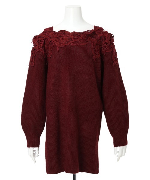 レースオフショルニットワンピ（ワンピース）｜Mystrada（マイ