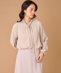 INED | バックサテンジョーゼット ボウタイブラウス(シャツ/ブラウス)