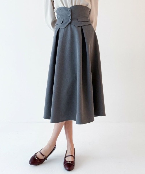 セール】ジレコルセット2WAYフレアースカート/fint フィント（スカート