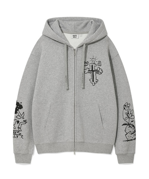 Wacky WiLLy(ワッキーウィリー)の「GRAFFITI GRAPHIC HOODIE(パーカー・メンズ・ブラック/グレー・SMALL/X-SMALL/X-LARGE/LARGE/MEDIUM)」の13枚目の写真