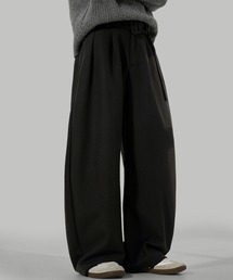 TOBEE（トゥビー）の「【TOBEE】ツータックベルト バレルレッグ ワイドスラックスパンツ（2タイプ レギュラー / 裏起毛）（スラックス）」
