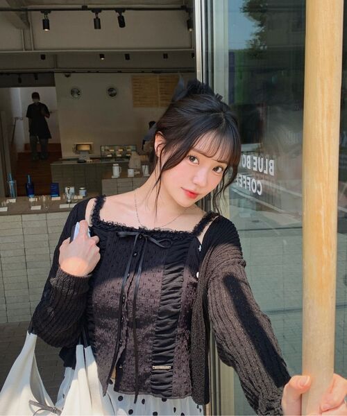 ROSEFRANTZ（ロゼフランツ）の「Lace Off Shoulder Sleeveless [Black]（シャツ/ブラウス・レディース・ブラック・MEDIUM/SMALL）」の4枚目の写真