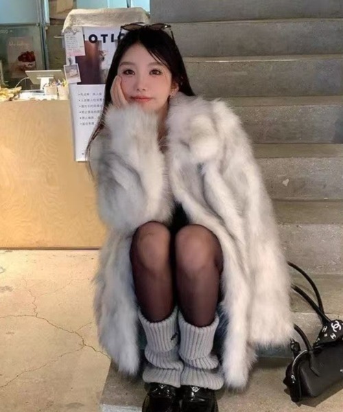 セール】グラデーションウサギファーコート（その他アウター）｜Lis