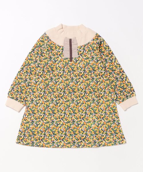 RAGMART（ラグマート）の「フラワープリント接結天竺ワンピース（ワンピース・キッズ・レッド/イエロー・130cm/110cm/120cm）」の2枚目の写真