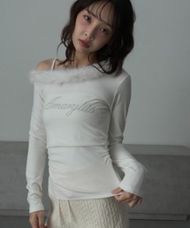 Nadana（ナダナ）の「ファービジューオフショルトップス（Tシャツ/カットソー・レディース）」