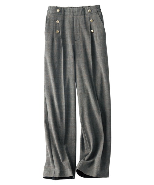 BELLUNA PLUS(ベルーナ)の「サマ見えSWボタン使いワイドパンツ65丈(その他パンツ・レディース・グレー系2/ブラック/グレー系/ブラウン系・X-LARGE/LARGE/MEDIUM/SMALL)」の8枚目の写真