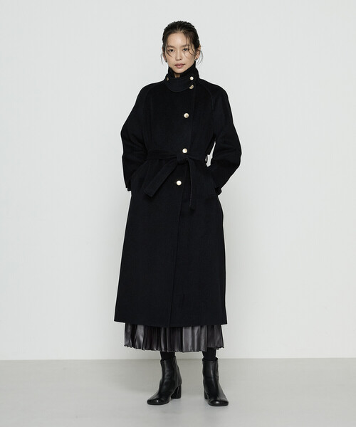 K.T KIYOKO TAKASE（キヨコタカセ）の「アンゴラウール ロングトレンチコート（トレンチコート・レディース・ブラウン/ブルー系その他/ブラック・9号/7号）」の10枚目の写真