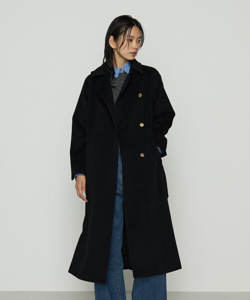 K.T KIYOKO TAKASE（キヨコタカセ）の「アンゴラウール ロングトレンチコート（トレンチコート・レディース・ブラウン/ブルー系その他/ブラック・9号/7号）」の13枚目の写真