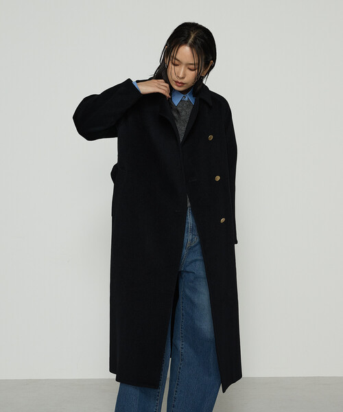 K.T KIYOKO TAKASE（キヨコタカセ）の「アンゴラウール ロングトレンチコート（トレンチコート・レディース・ブラウン/ブルー系その他/ブラック・9号/7号）」の15枚目の写真