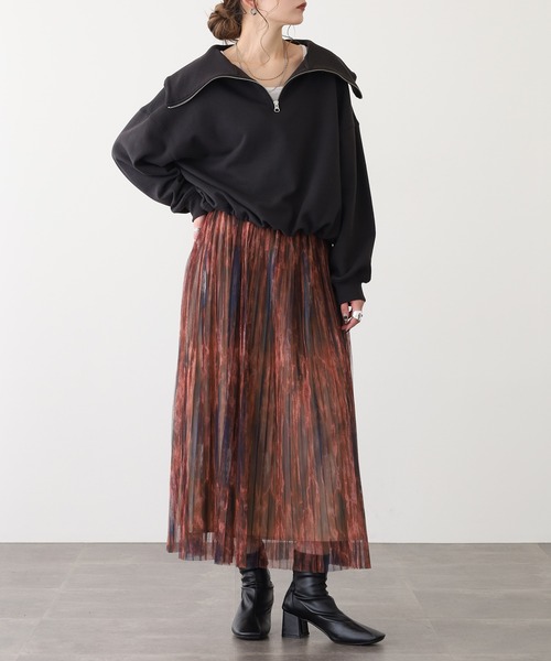 Anna Nicola(アンナニコラ)の「Anna Nicola ボカシプリントチュールスカート(スカート・レディース・レンガ/モカ/ブルー・38)」の15枚目の写真