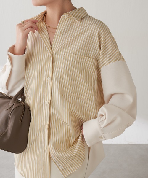 COLLAGE GALLARDAGALANTE（コラージュガリャルダガランテ）の「ポンチドッキングシャツ（シャツ/ブラウス・レディース・ピンク/イエロー/サックスブルー・FREE）」の2枚目の写真