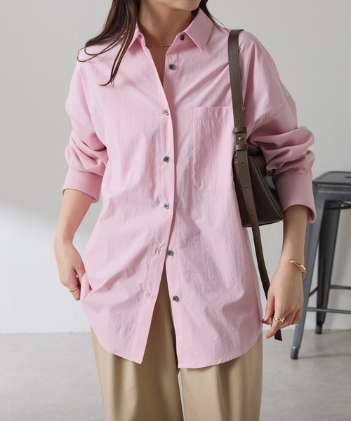 COLLAGE GALLARDAGALANTE（コラージュガリャルダガランテ）の「ポンチドッキングシャツ（シャツ/ブラウス・レディース・ピンク/イエロー/サックスブルー・FREE）」の4枚目の写真