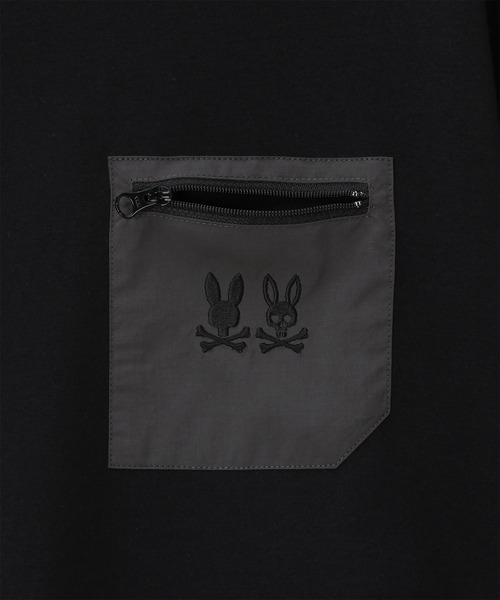 Psycho Bunny（サイコバニー）の「2BUNNYポケット ロングスリーブTシャツ（Tシャツ/カットソー・メンズ・ブラック/ホワイト・MEDIUM/LARGE/X-LARGE/SMALL）」の11枚目の写真