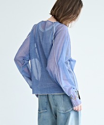 kha:ki | 「KHA:KI / カーキ」カラーステッチ シアートップ(Tシャツ/カットソー)