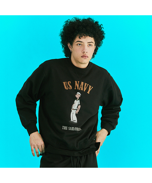 ERER(エルエル)の「Men Vintage Artwork Sweatshirt Black(スウェット・レディース・ブラック・1/2)」の1枚目の写真