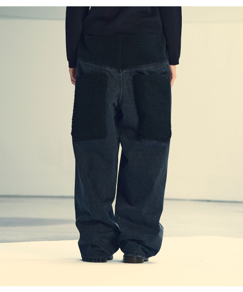 NICE GHOST CLUB(ナイスゴーストクラブ)の「SHERPA BIG POCKET JEANS_BLACK(NG2FFUD111A)(デニムパンツ・レディース・ブラック・SMALL/MEDIUM/LARGE)」の1枚目の写真