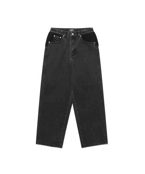 NICE GHOST CLUB(ナイスゴーストクラブ)の「SHERPA BIG POCKET JEANS_BLACK(NG2FFUD111A)(デニムパンツ・レディース・ブラック・SMALL/MEDIUM/LARGE)」の2枚目の写真