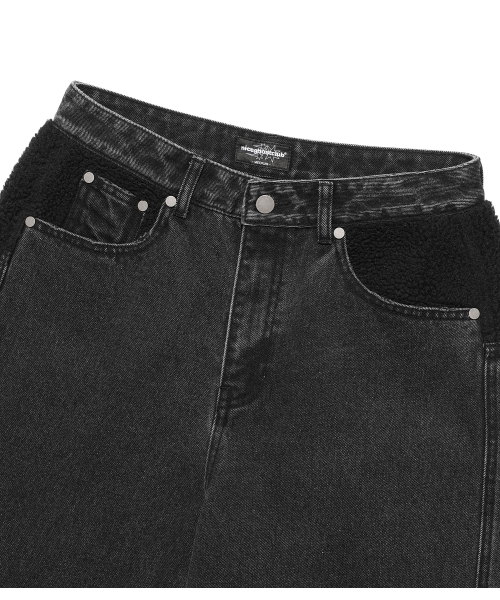 NICE GHOST CLUB(ナイスゴーストクラブ)の「SHERPA BIG POCKET JEANS_BLACK(NG2FFUD111A)(デニムパンツ・レディース・ブラック・SMALL/MEDIUM/LARGE)」の4枚目の写真