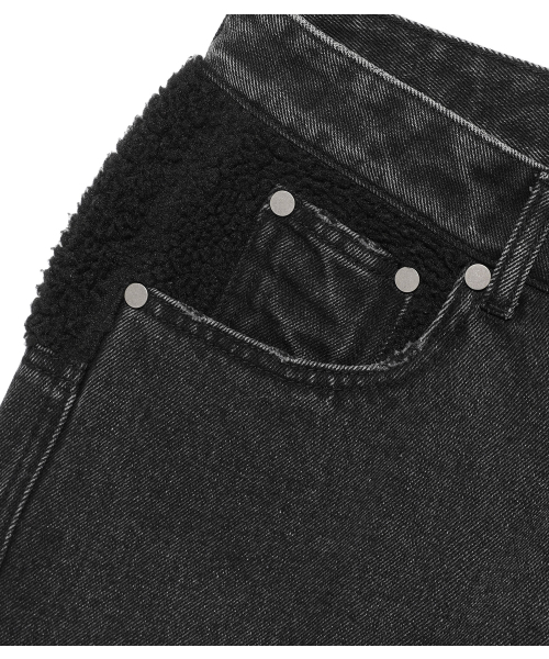NICE GHOST CLUB(ナイスゴーストクラブ)の「SHERPA BIG POCKET JEANS_BLACK(NG2FFUD111A)(デニムパンツ・レディース・ブラック・SMALL/MEDIUM/LARGE)」の5枚目の写真