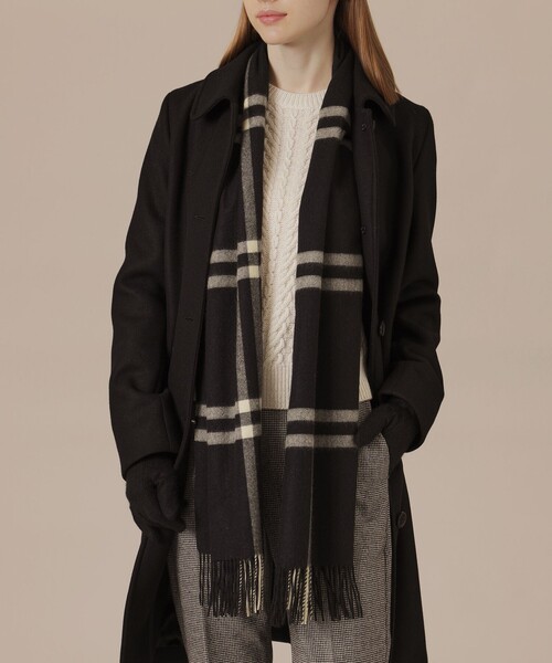 MACKINTOSH LONDON（マッキントッシュ ロンドン）の「【Precious12月号】Wウィンドペンカシミヤストール（マフラー・レディース・ブラック/ブルー系その他2/ホワイト系その他・FREE）」の5枚目の写真