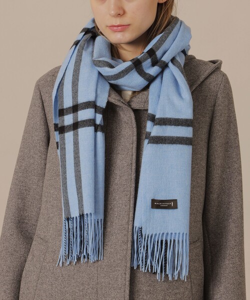 MACKINTOSH LONDON（マッキントッシュ ロンドン）の「【Precious12月号】Wウィンドペンカシミヤストール（マフラー・レディース・ブラック/ブルー系その他2/ホワイト系その他・FREE）」の6枚目の写真
