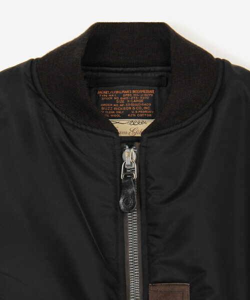 Buzz Rickson's(バズリクソンズ)の「BUZZ RICKSON'S | BLACK MA-1 1st MEN(MA-1・メンズ・ブラック・L/M)」の4枚目の写真