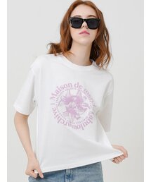 ウィメンズ リリス エンボ クロップTシャツ ホワイトバイオレット(FCC2TS387W)