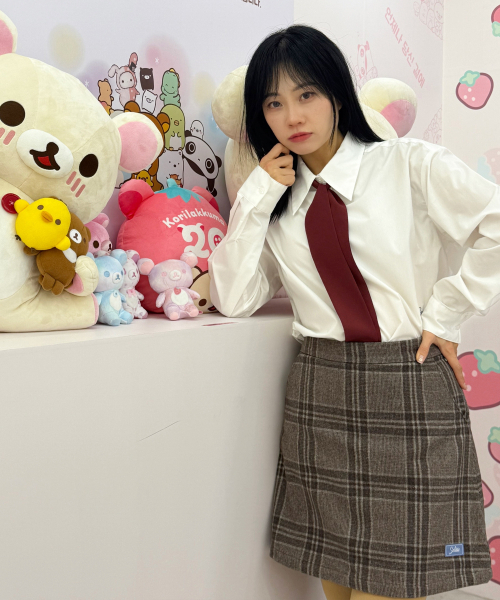 SELITIO(セレティオ)の「レディース ラベルポイント チェックウールスカート ブラウン(スカート・レディース・ブラウン・SMALL/MEDIUM/LARGE)」の4枚目の写真